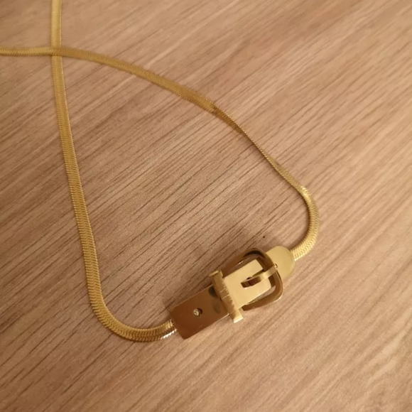 đź’‹FLAT CHAIN NECKLACE w/ BELT BUCKLE CLASP!!! - Picture 6 of 8